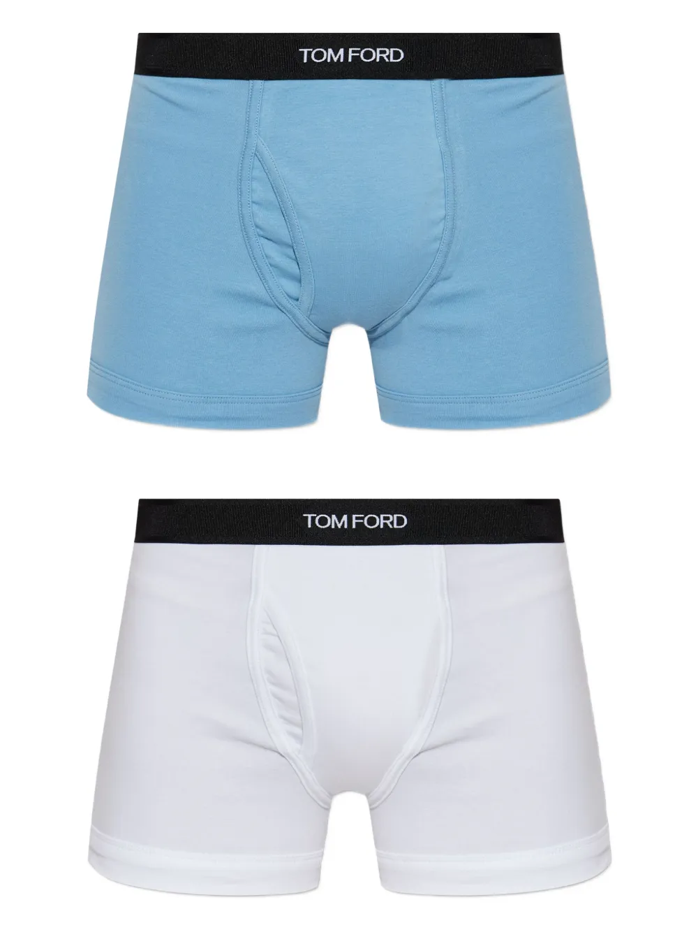 Tom Ford Logo-waistband Boxers (pack Of Two) In Blue