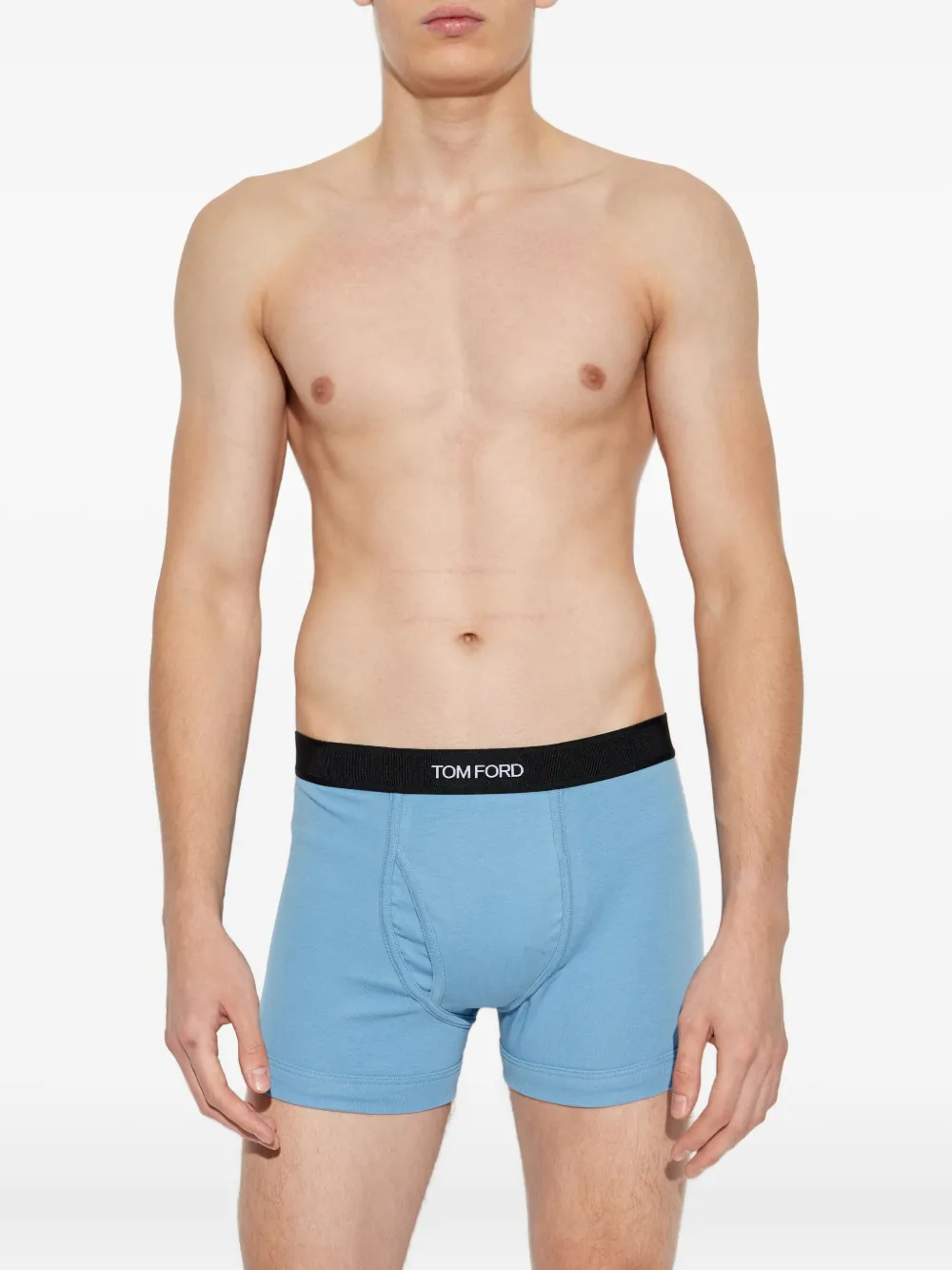 Tom Ford Logo-waistband Boxers (pack Of Two) In Blue