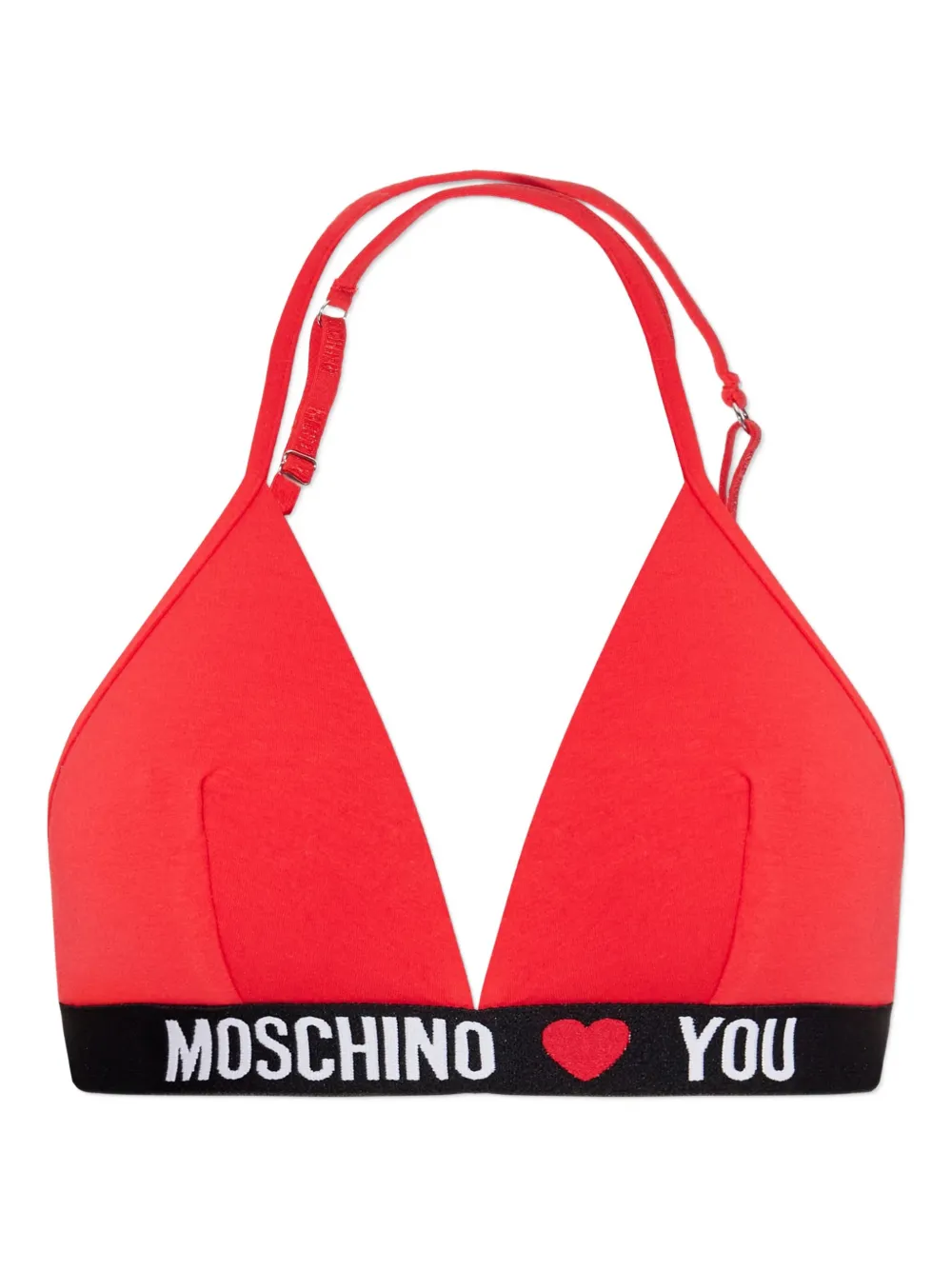 Moschino logo-band bra - Rosso