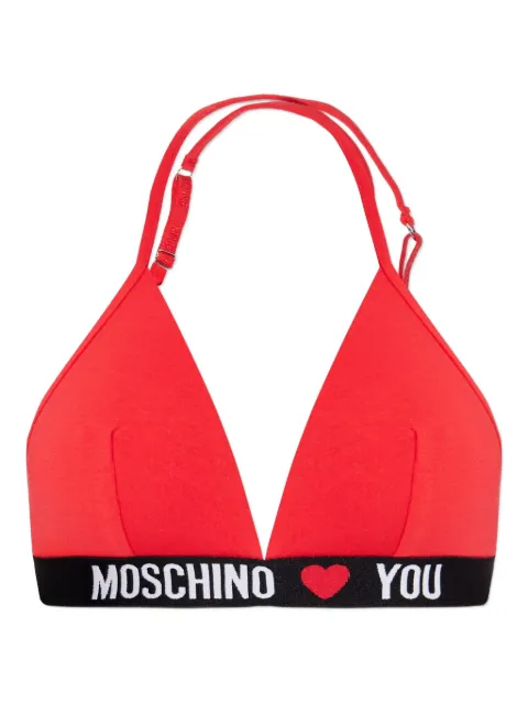 Moschino logo-band bra