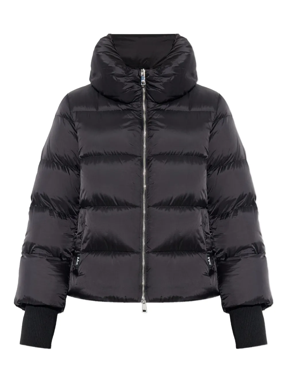 Add Funnel-neck Zip-fastening Puffer Jacket In Black