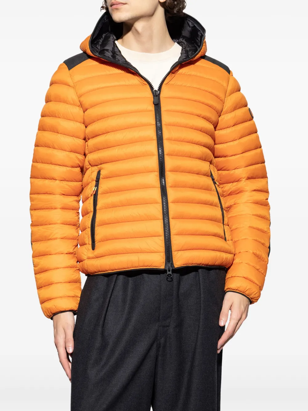 Save The Duck Gewatteerd jack met capuchon Oranje