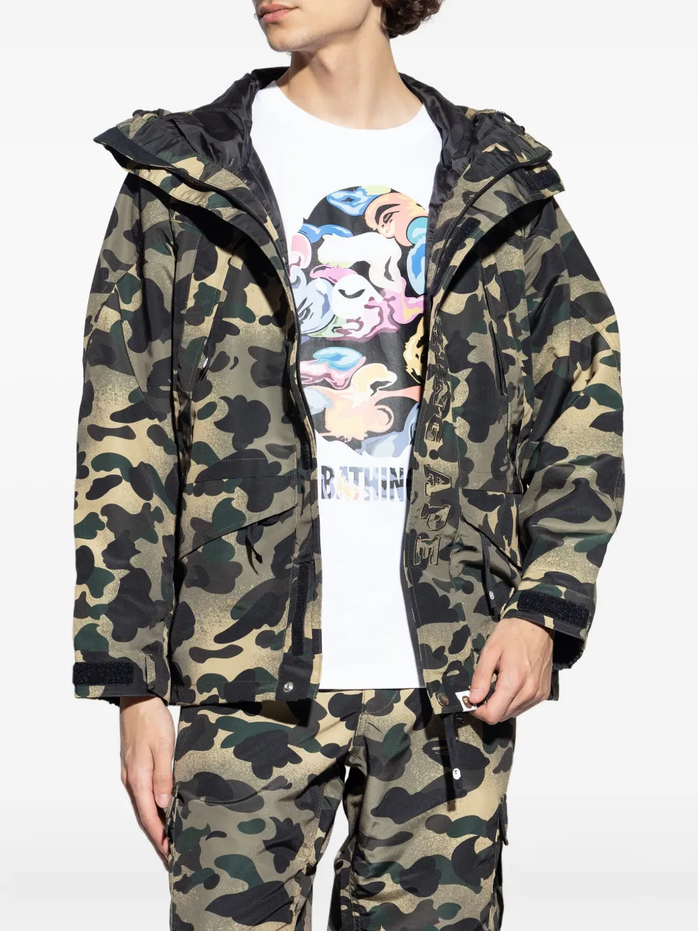 A BATHING APE Jack met camouflageprint Groen