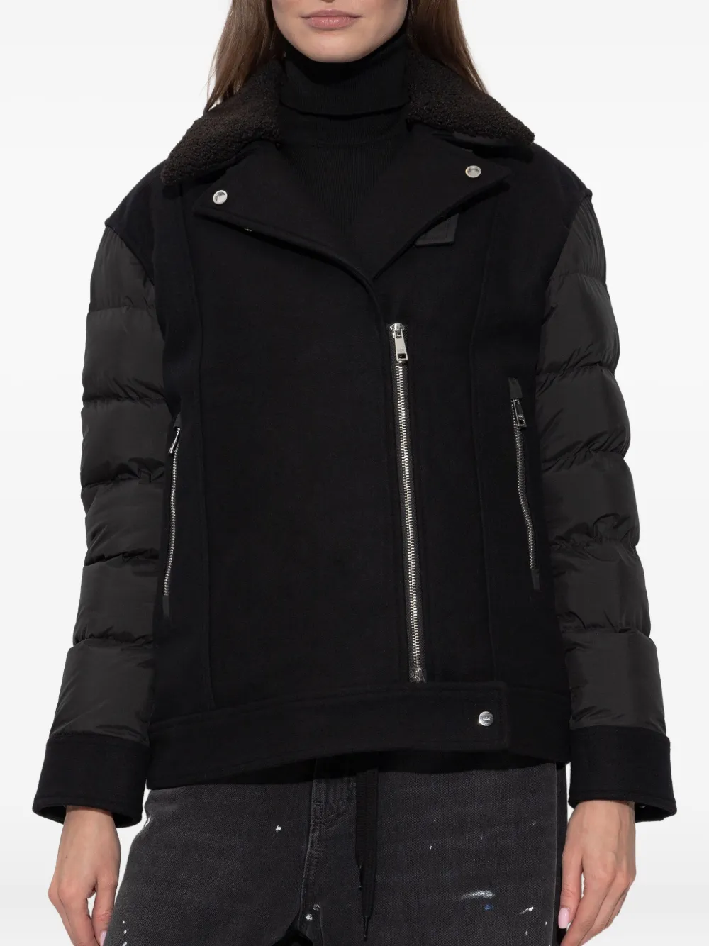Add Shearling Panelled Jacket In Black