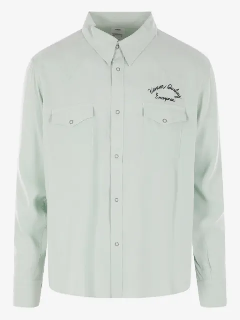 visvim logo- embroidered shirt