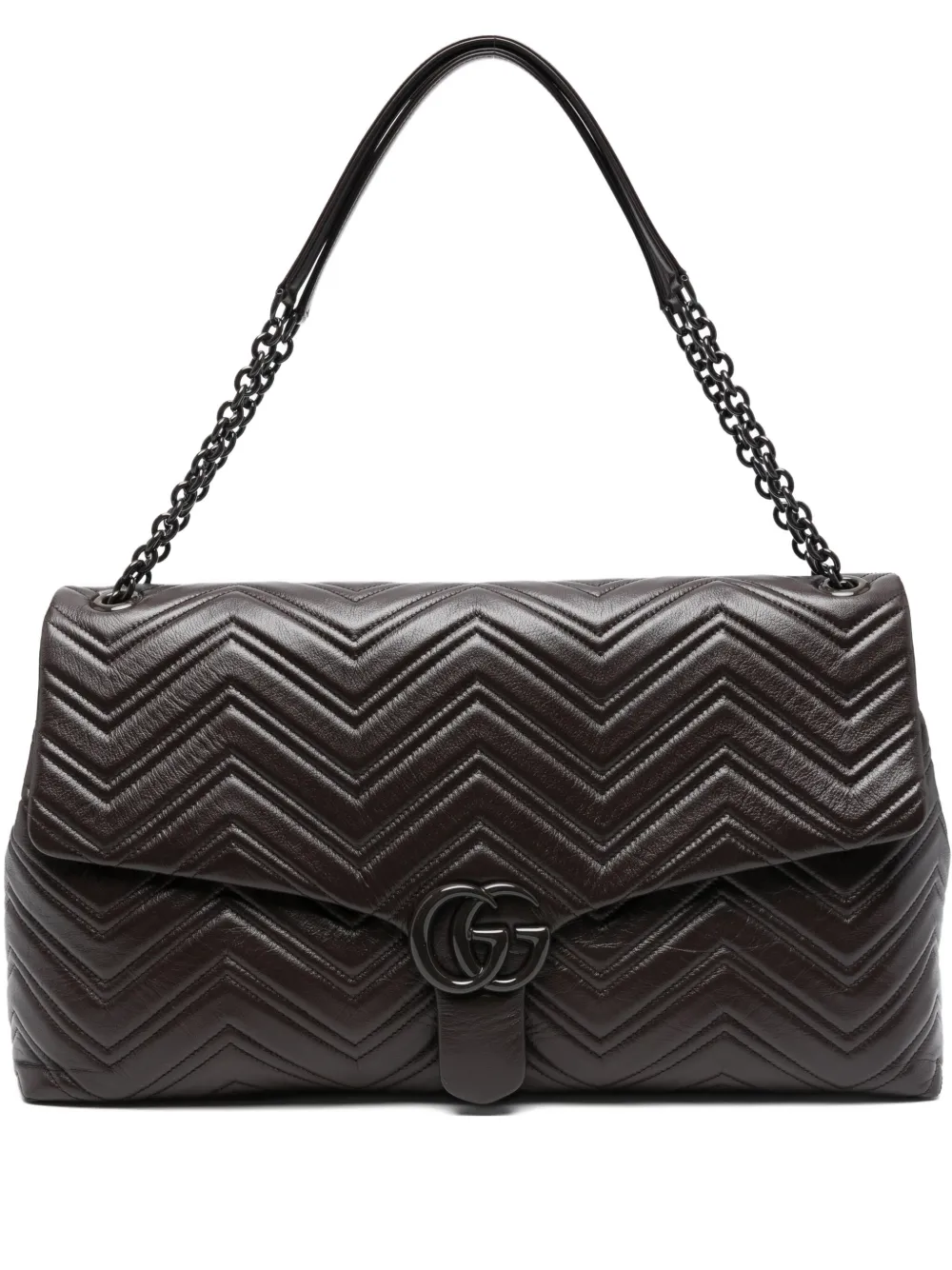 Gucci Gg Marmont Large Shoulder Bag In Brown