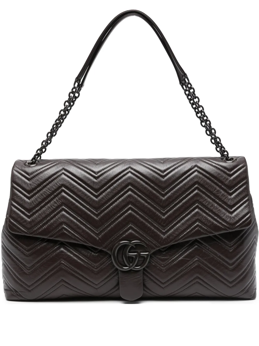 Gucci maxi GG Marmont shoulder bag - Braun