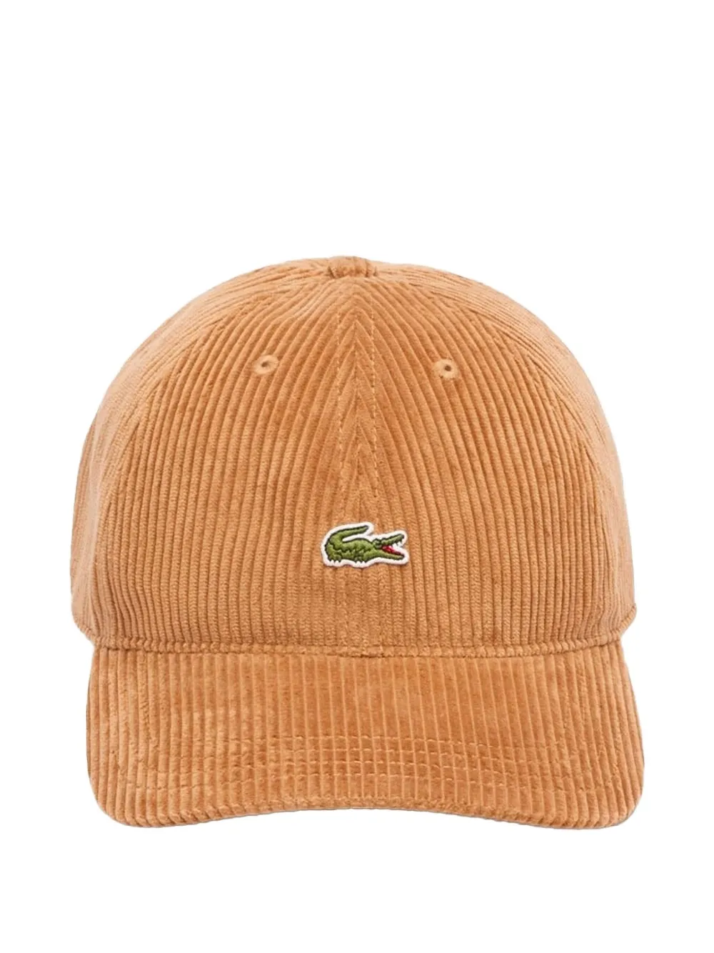Lacoste Corduroy Logo Cap In Brown