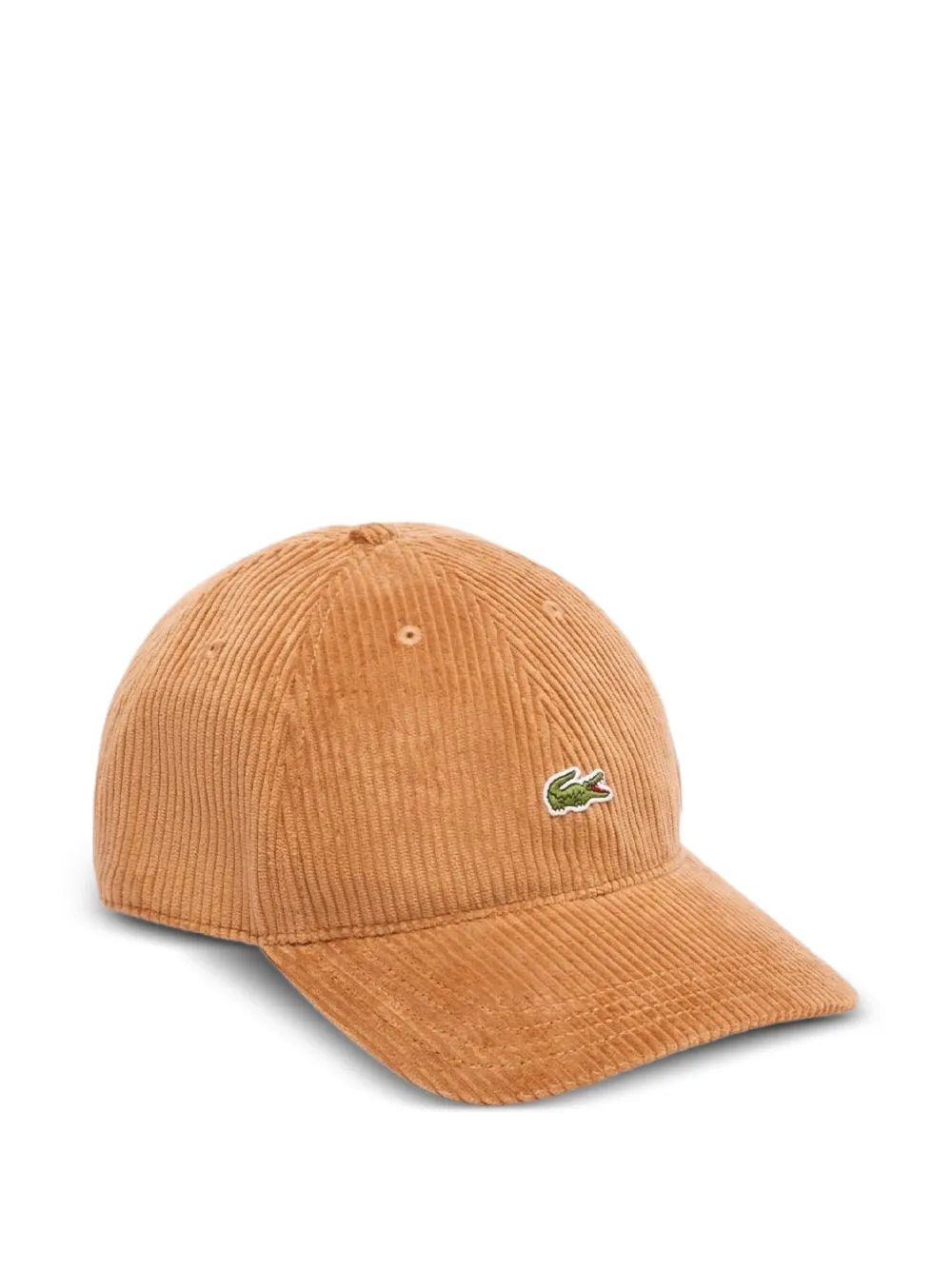 Lacoste Ribfluwelen pet met logo Bruin