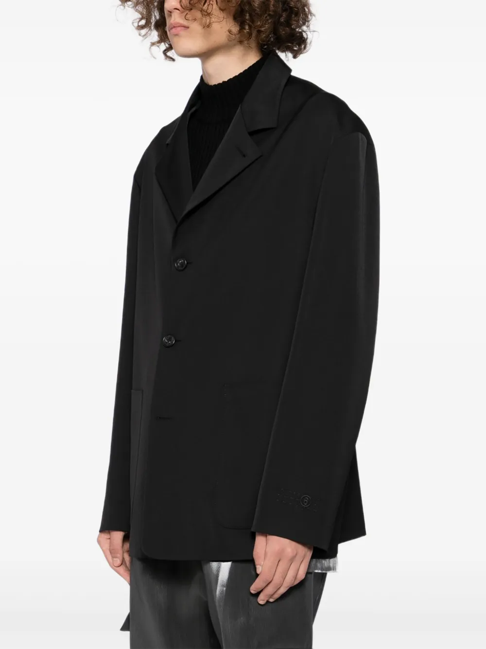 MM6 Maison Margiela Blazer met enkele rij knopen Zwart