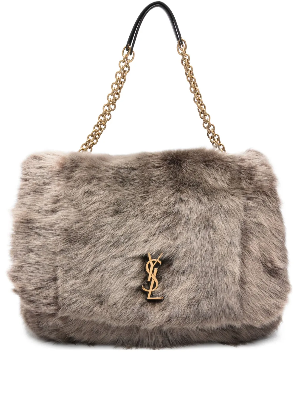 Saint Laurent Schoudertas met logoplakkaat Bruin