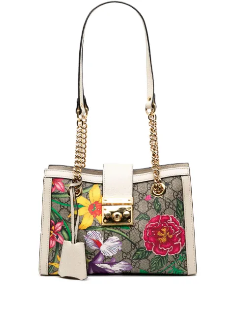 Gucci Pre-Owned 2016-2025 Small GG Supreme Flora Padlock tote bag