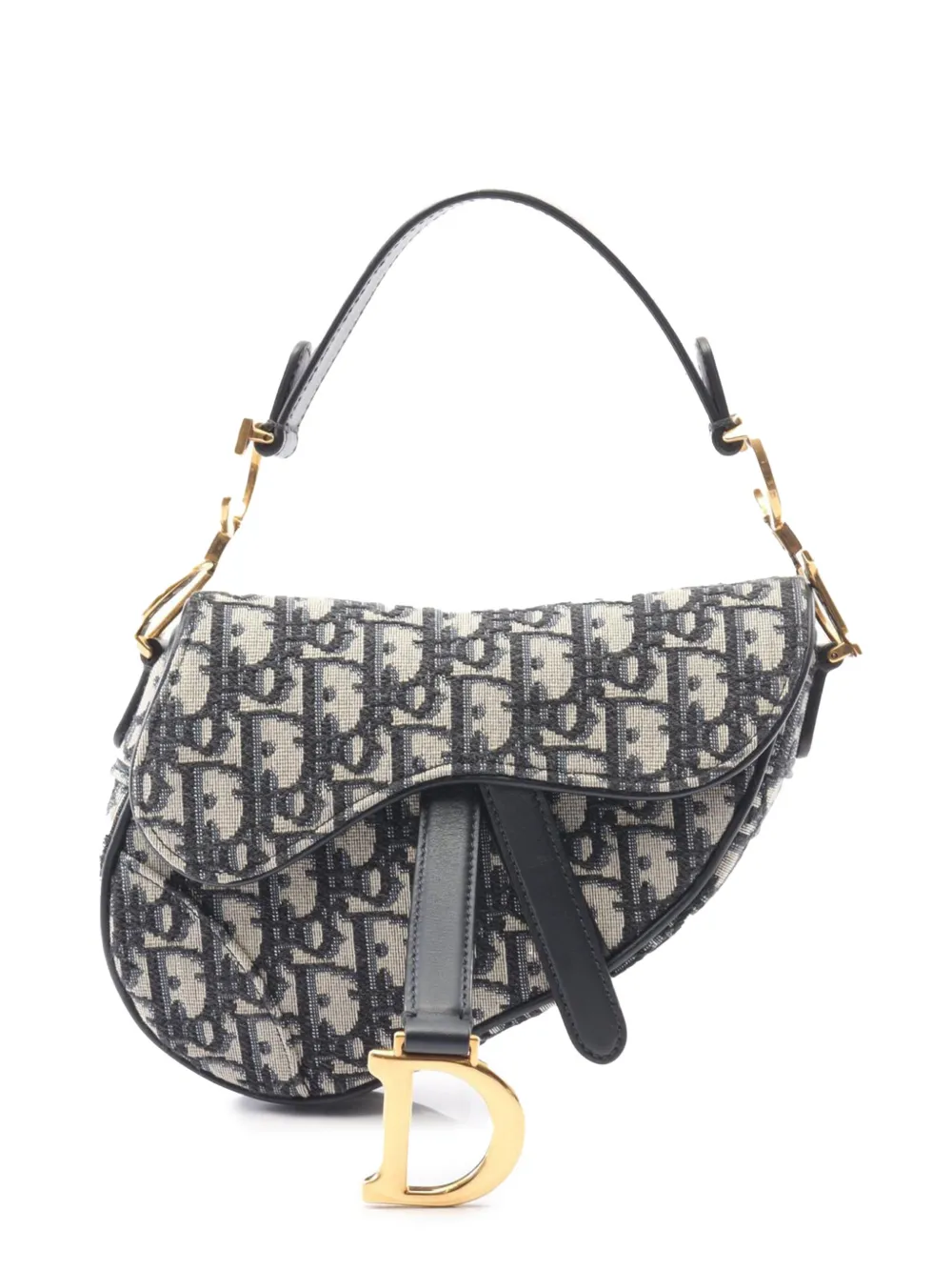 Christian Dior Pre-Owned 2018 Mini Oblique Canvas Saddle Bag satchel - Christian Dior Pre-Owned 2018 Mini Oblique Canvas Saddle Bag satchel -