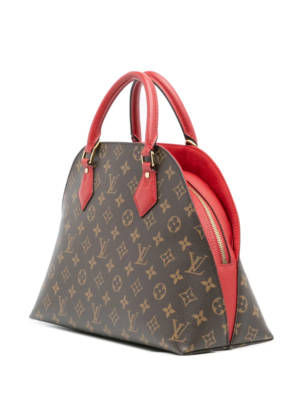 Pre-owned Louis Vuitton 2016 Monogram Alma Bnb Satchel In Brown