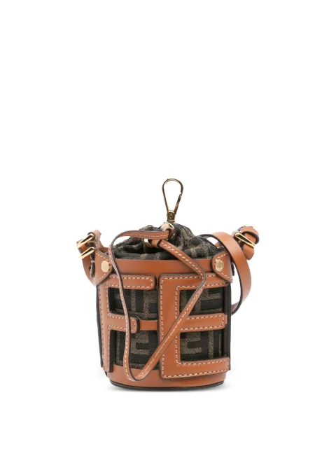 Fendi Pre-Owned 2018-2025 Nano Zucca Canvas and Leather Step Out Bag bucket bag