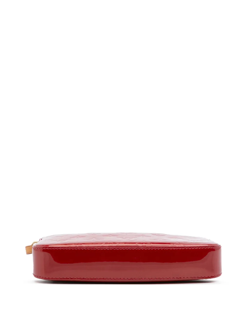 Pre-owned Louis Vuitton 2012 Monogram Vernis Pochette Accessoires Shoulder Bag In Red