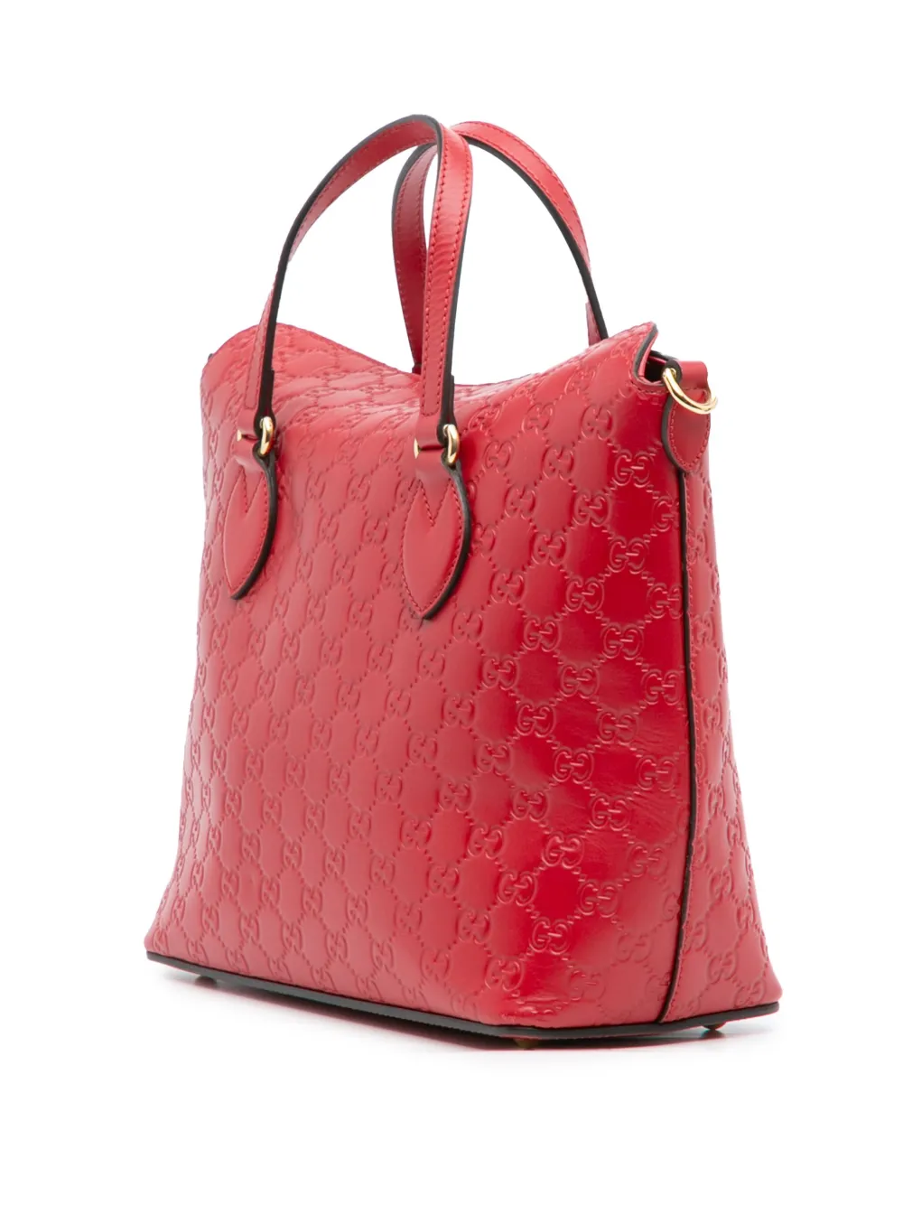 Pre-owned Gucci 2016-2025 Ssima Linea A Fold Over Satchel In Red