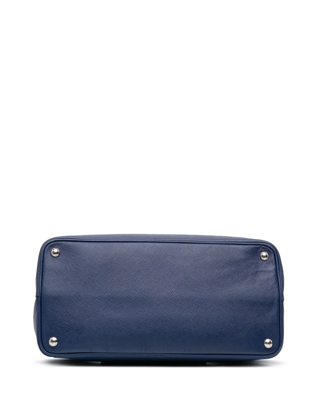 Pre-owned Prada 2000-2025 Large Saffiano Cuir Double Satchel In Blue