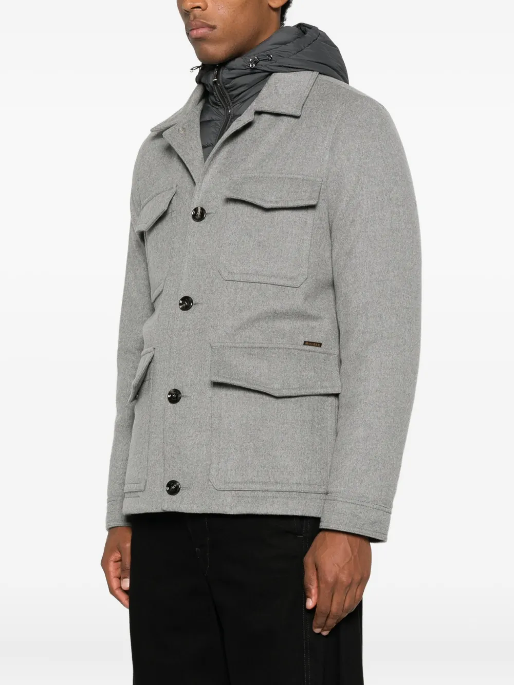 Moorer Long Sleeve Jacket In Gray