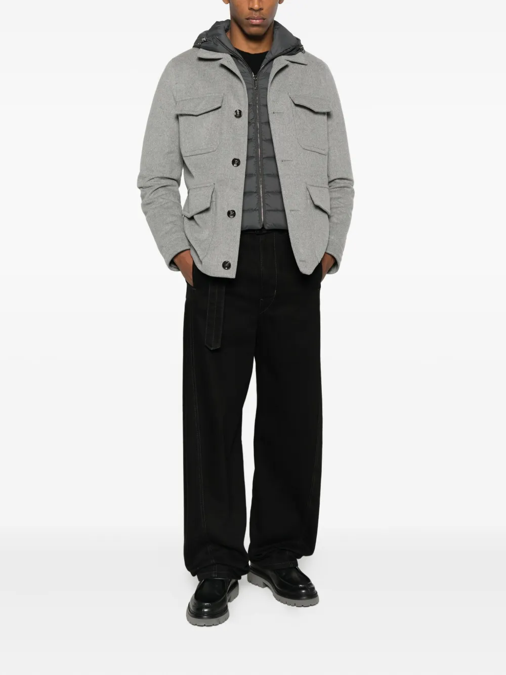 Moorer Long Sleeve Jacket In Gray