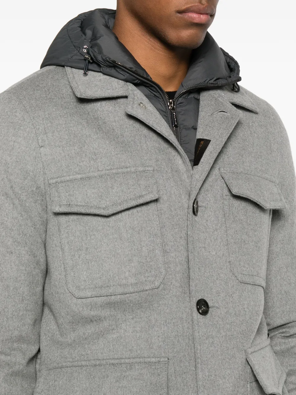 Moorer Long Sleeve Jacket In Gray