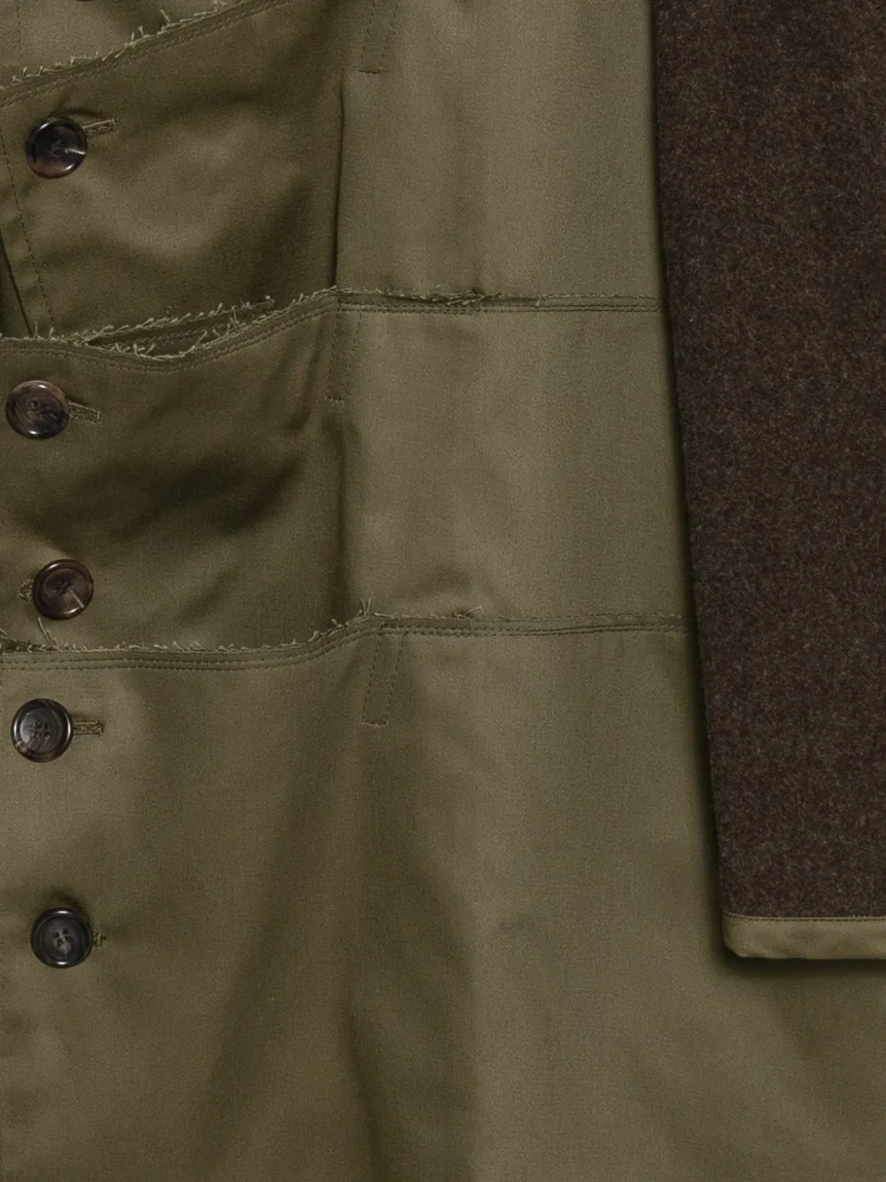 Comme des Garçons Homme Plus Gerafelde jas Groen