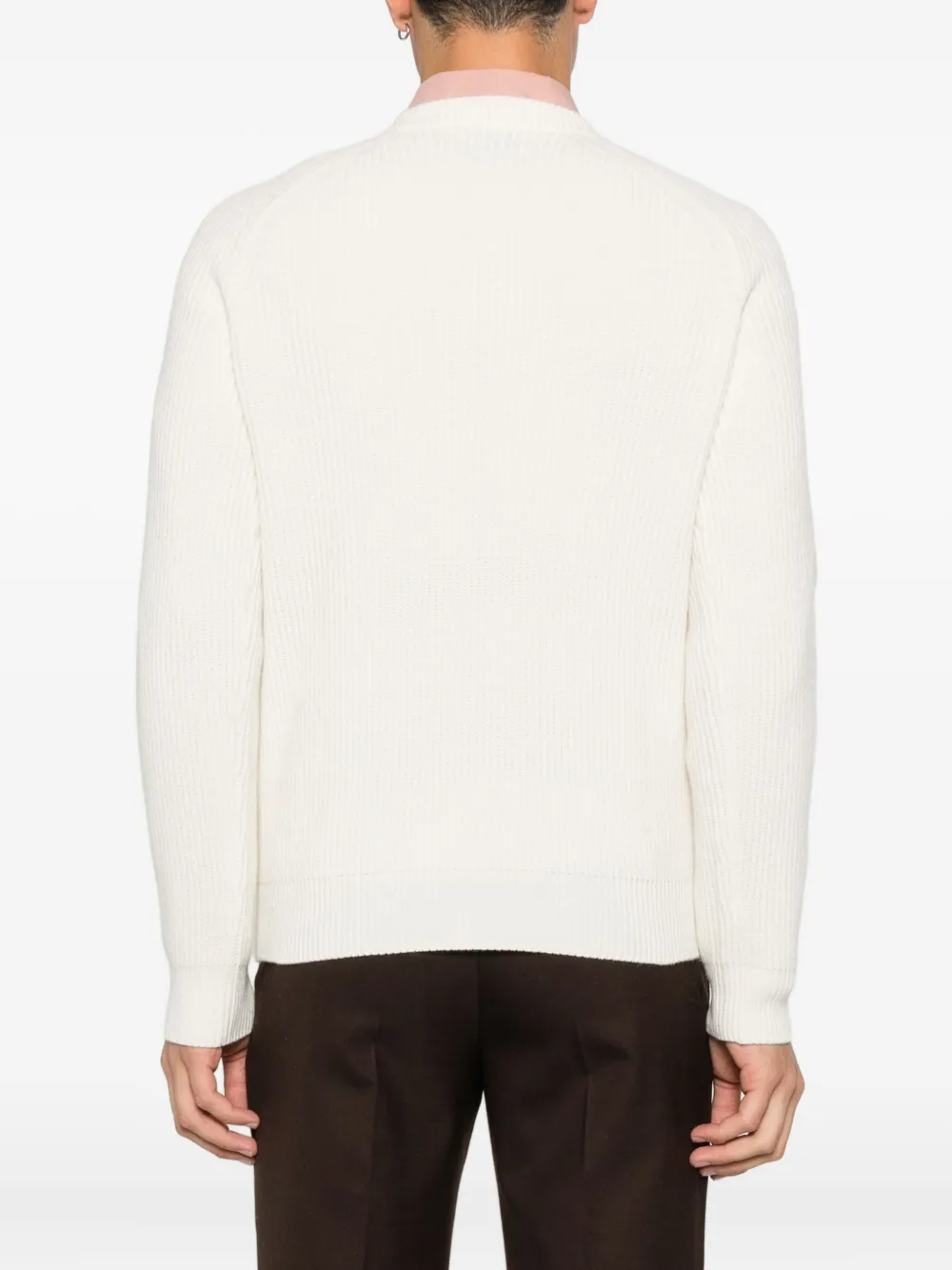 MC2 Saint Barth Ribgebreide wollen trui Wit