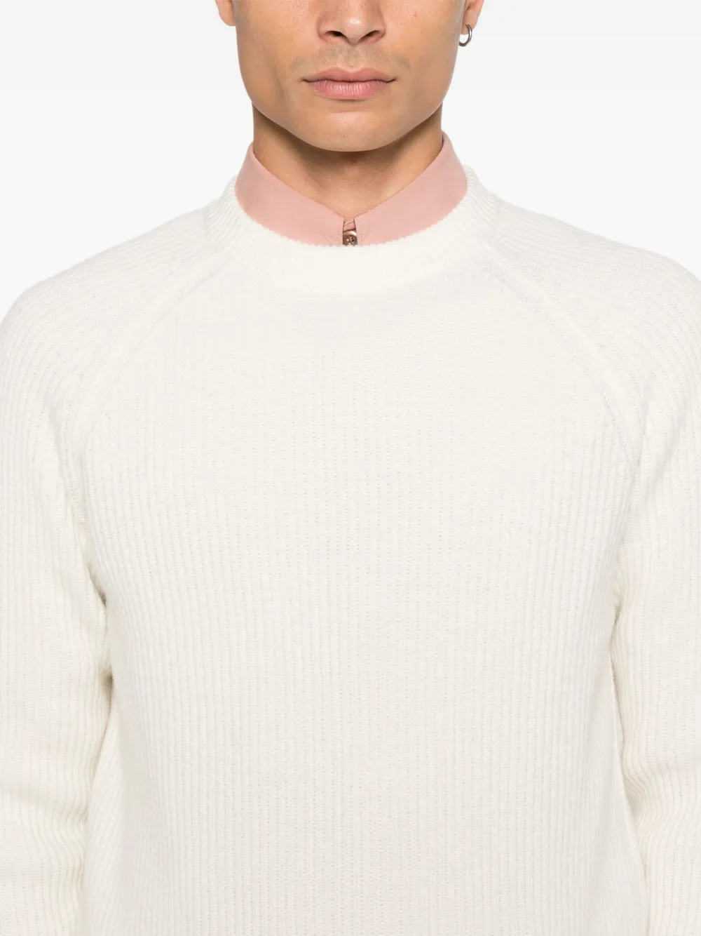 MC2 Saint Barth Ribgebreide wollen trui Wit