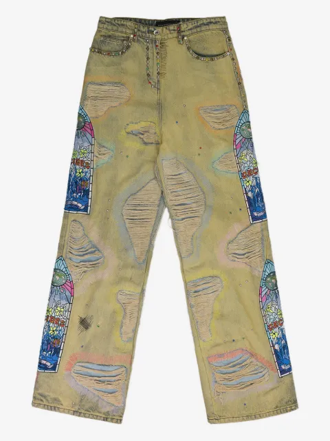 Who Decides War jeans con efecto envejecido