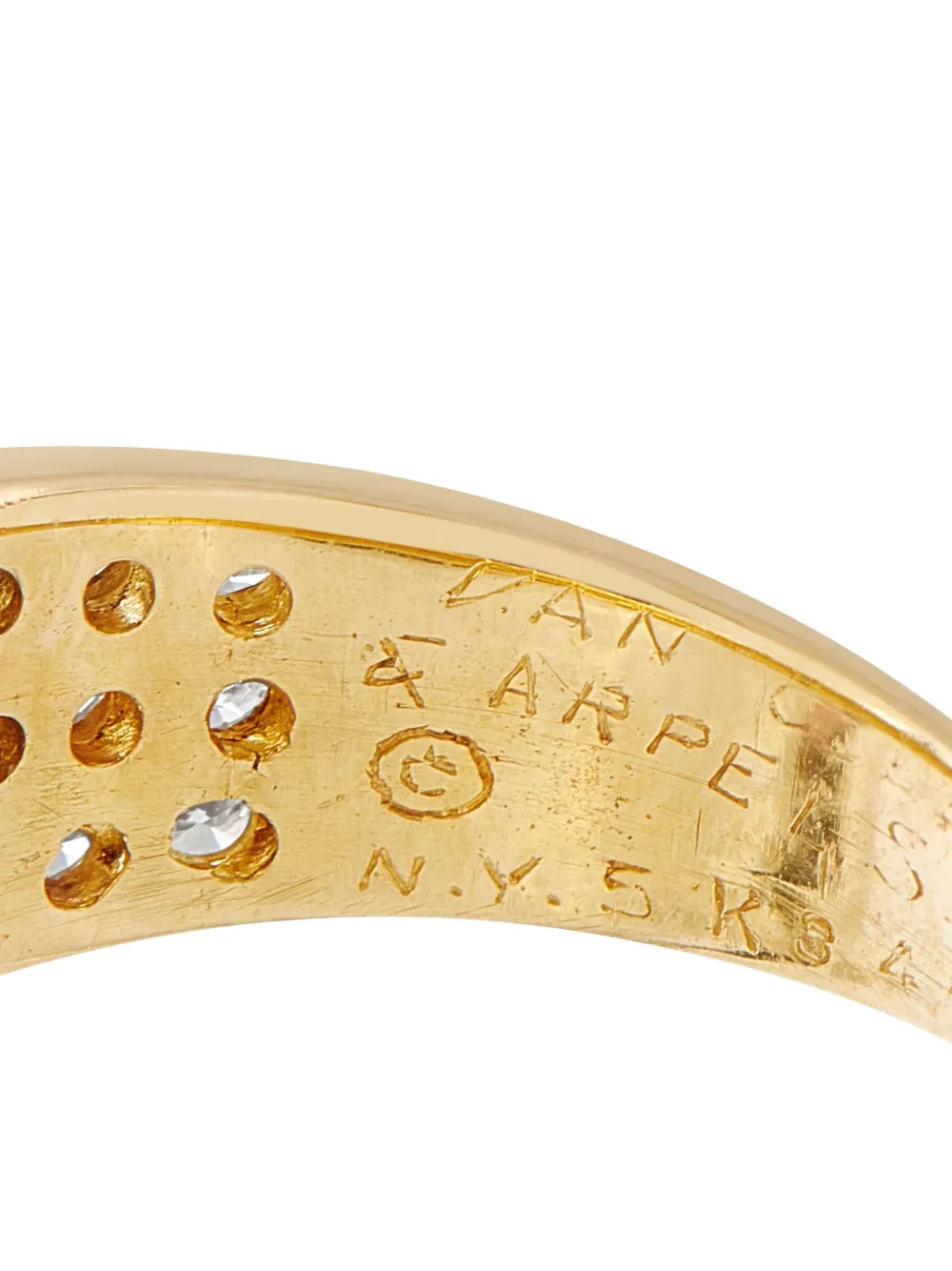 Pre-owned Van Cleef & Arpels 18k Yellow Gold Diamond And Sapphire Ring