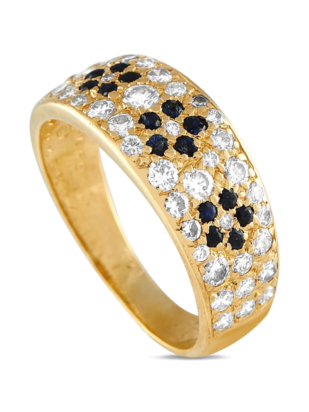 Pre-owned Van Cleef & Arpels 18k Yellow Gold Diamond And Sapphire Ring