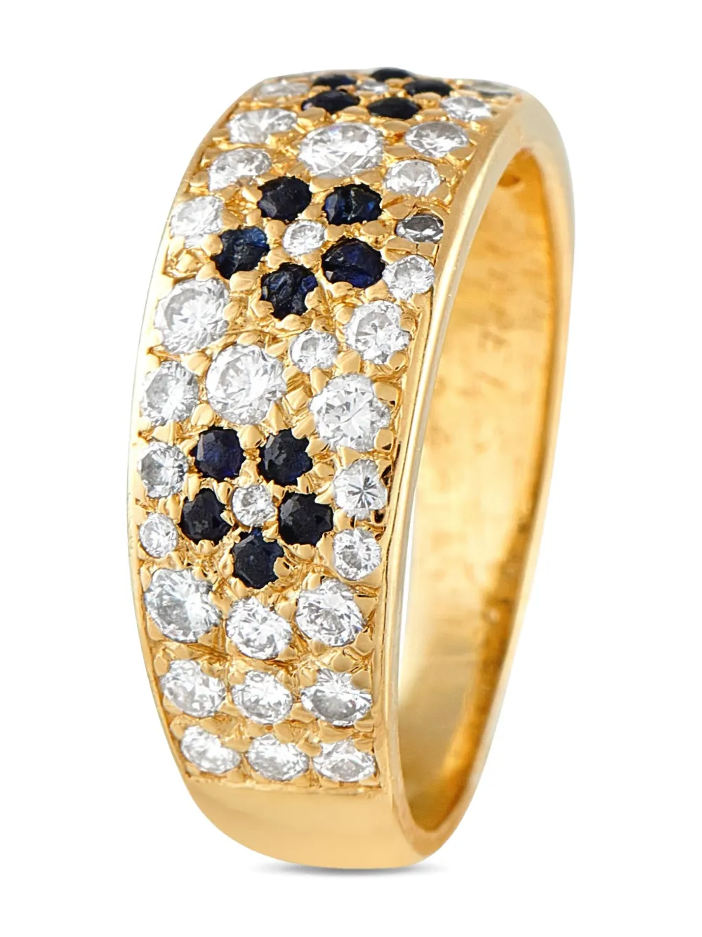 Pre-owned Van Cleef & Arpels 18k Yellow Gold Diamond And Sapphire Ring