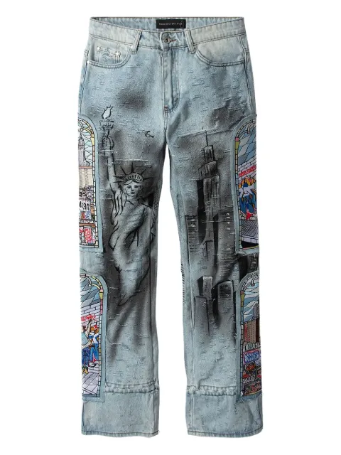 Who Decides War jeans rectos con detalle de parche