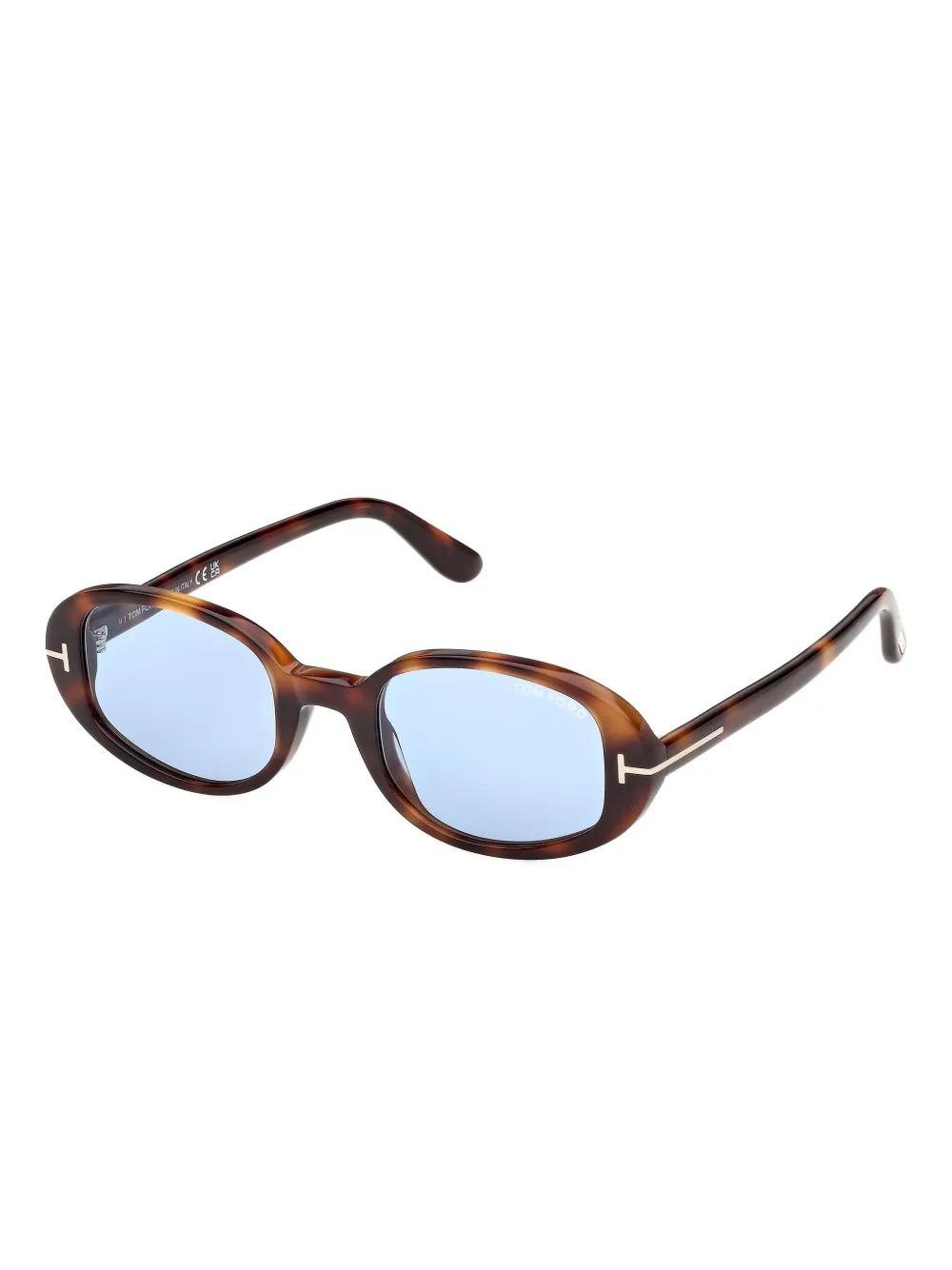 TOM FORD Eyewear Zonnebril met ovalen montuur - Bruin