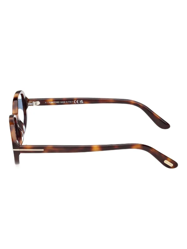 TOM FORD Eyewear Iggy tortoiseshell-effect oval-frame Sunglasses