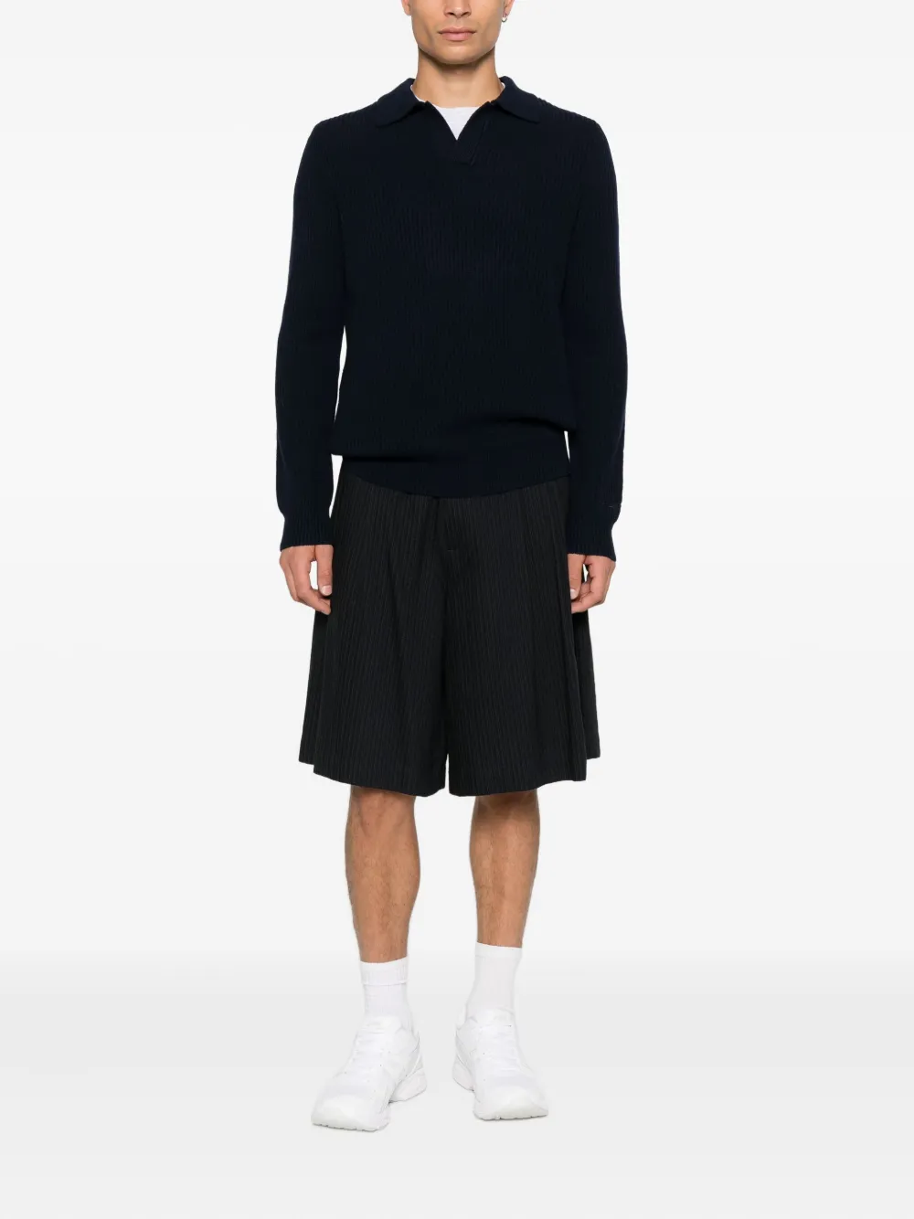 Mc2 Saint Barth Polo-collar Sweater In Black
