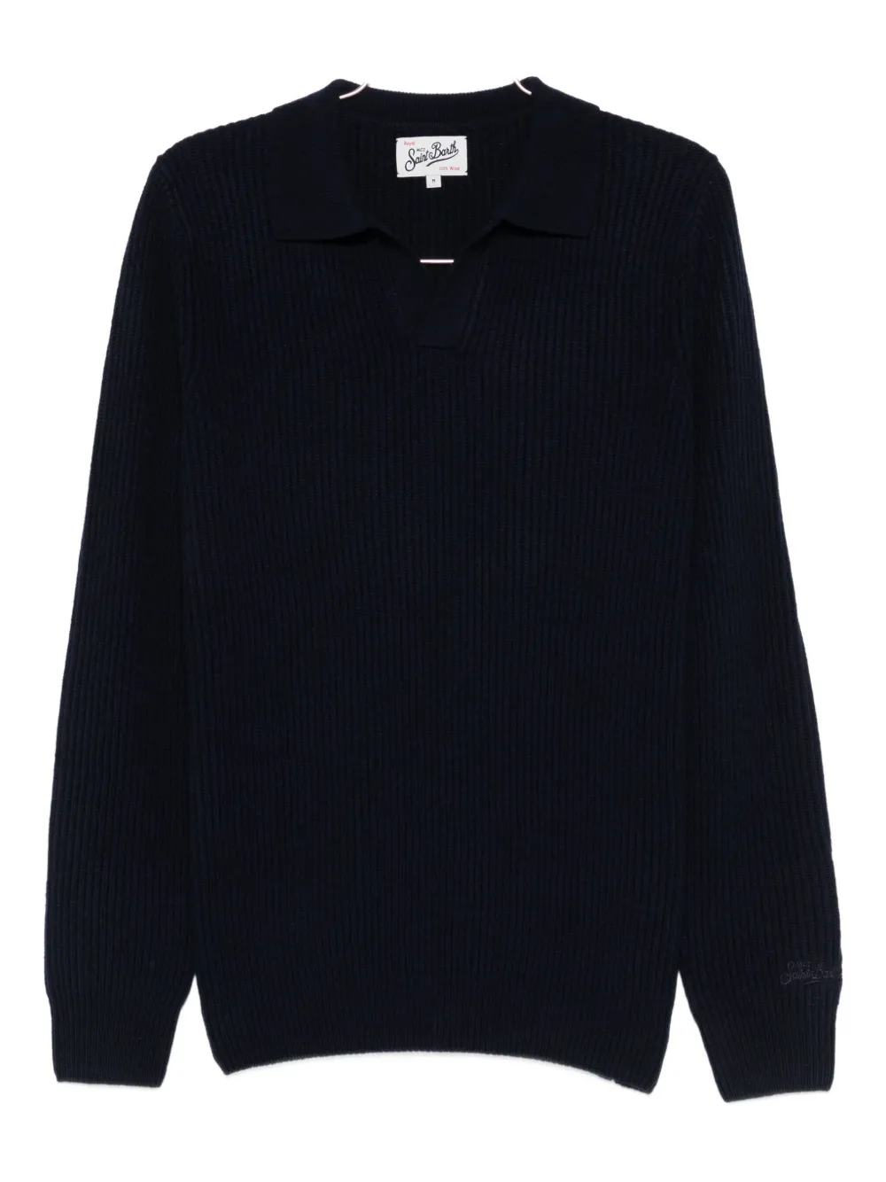 Mc2 Saint Barth Polo-collar Sweater In Black