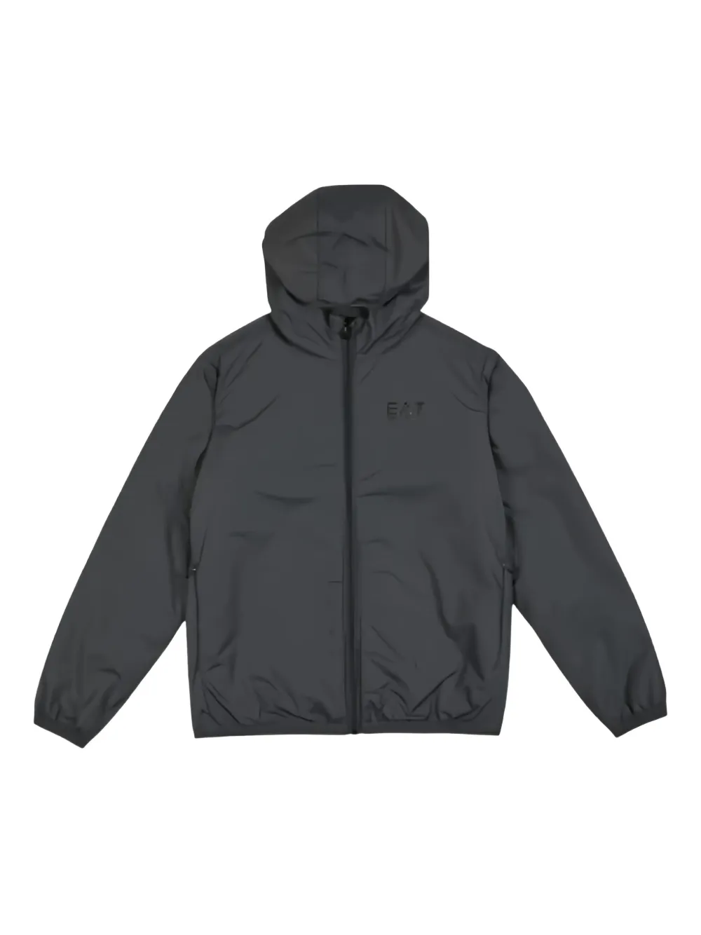 Ea7 Emporio Armani logo-print hooded jacket - Grigio