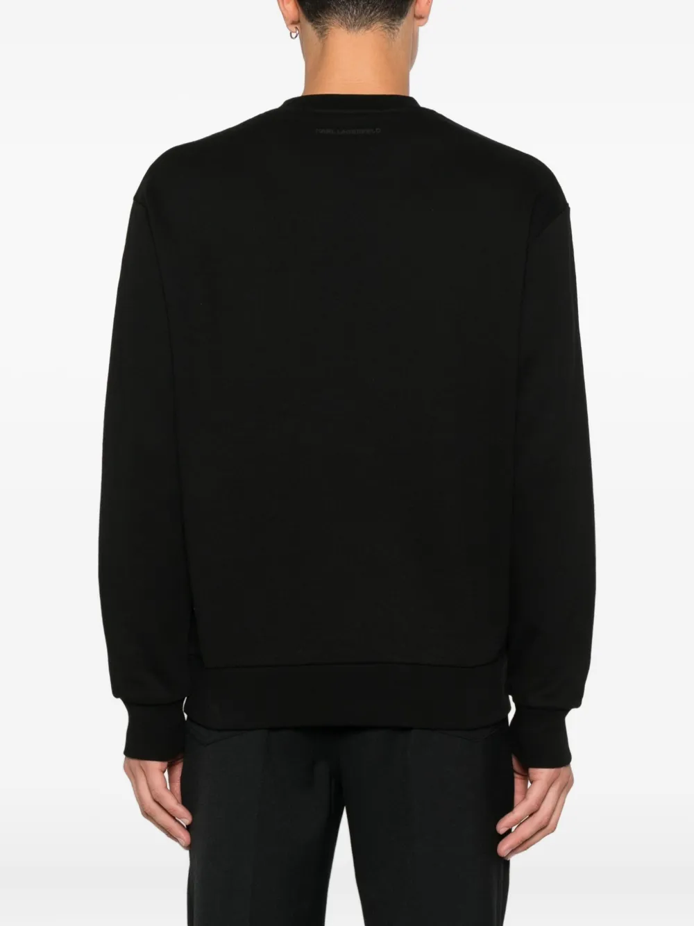 Karl Lagerfeld Sweater met leren zak Zwart