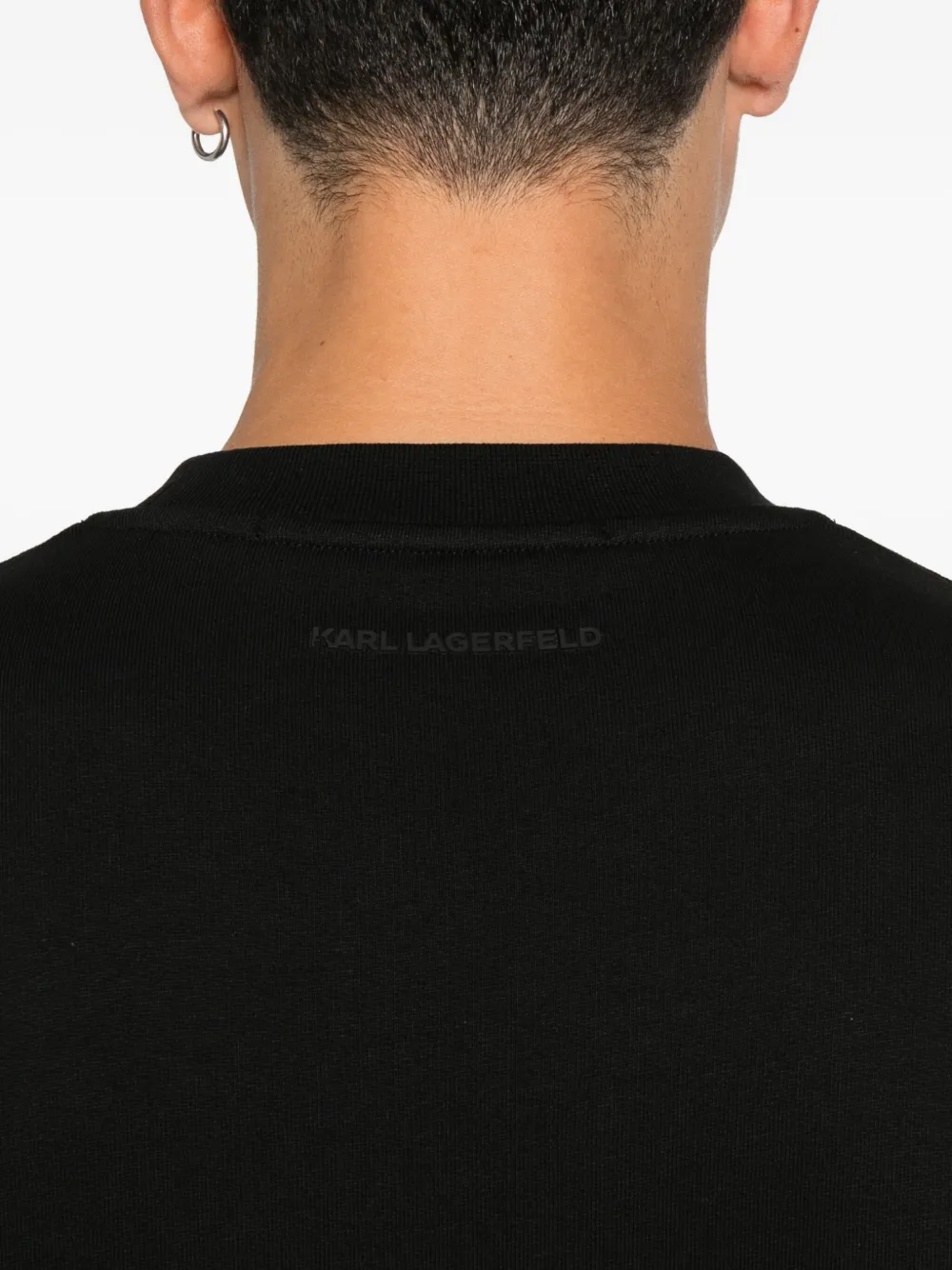 Karl Lagerfeld Sweater met leren zak Zwart