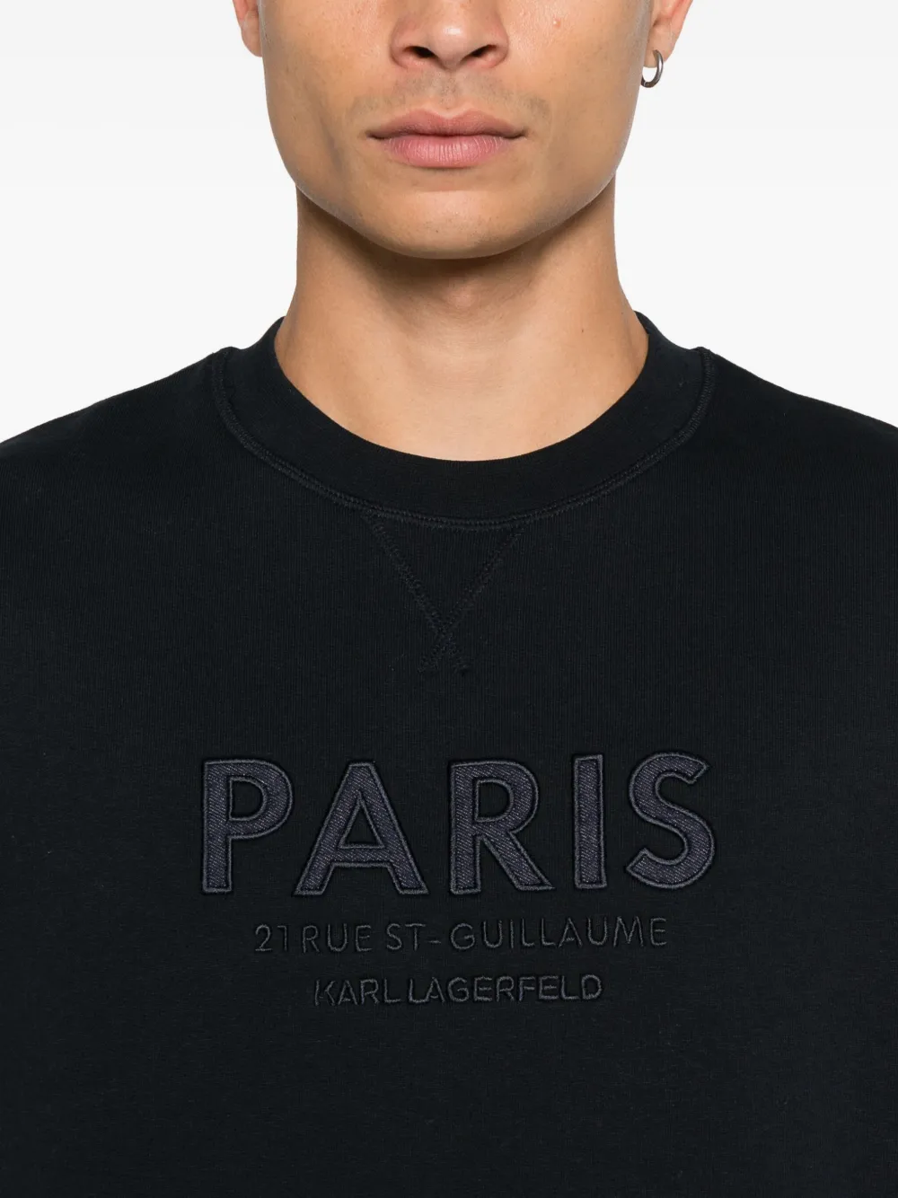 Karl Lagerfeld Jeans Sweater met geborduurd logo Blauw