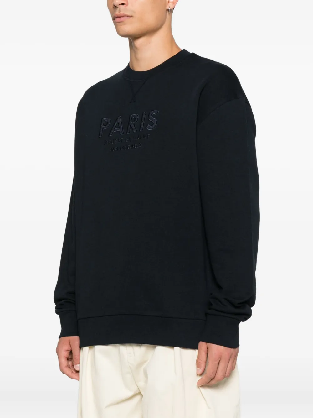 Karl Lagerfeld Jeans Sweater met geborduurd logo Blauw