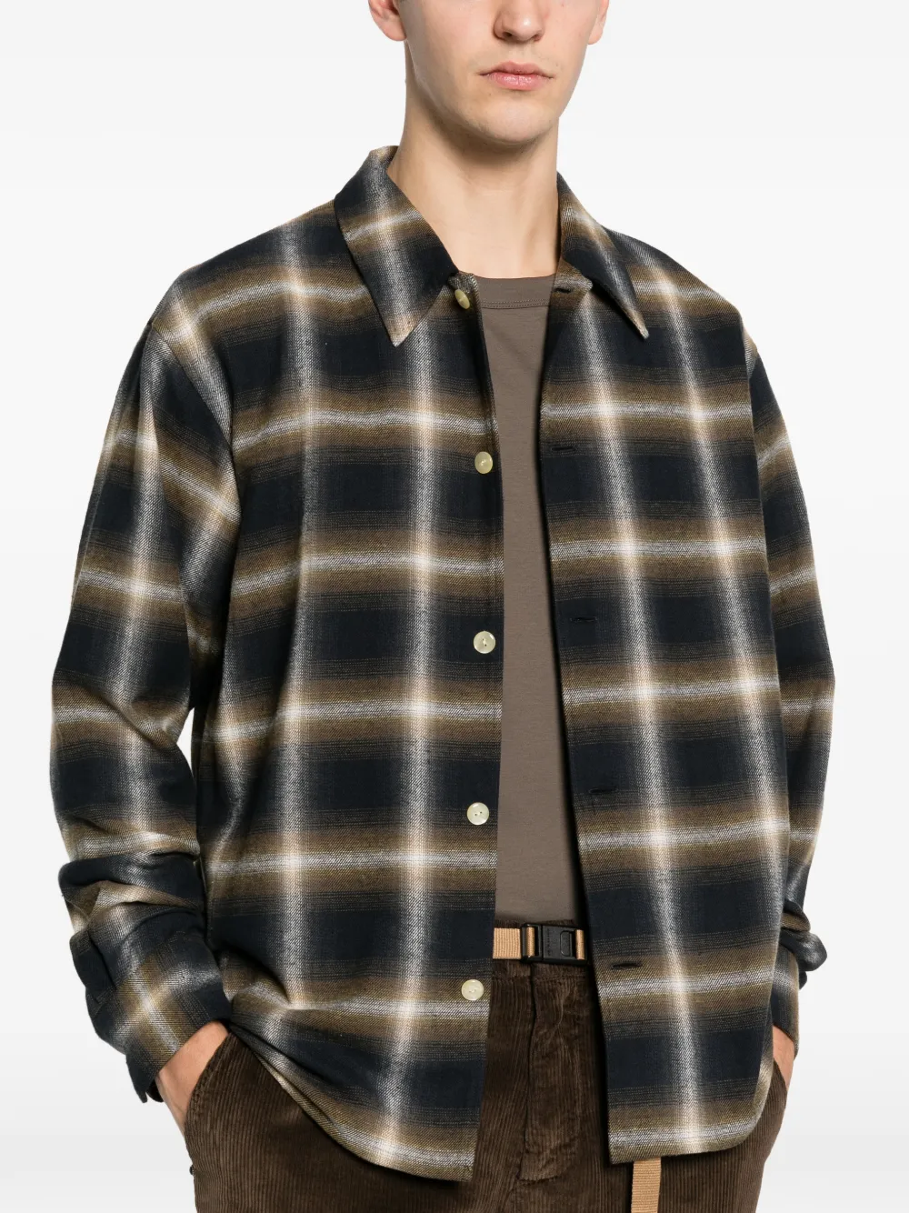 Second / Layer Logan Buttoned Check Shirt In Pattern