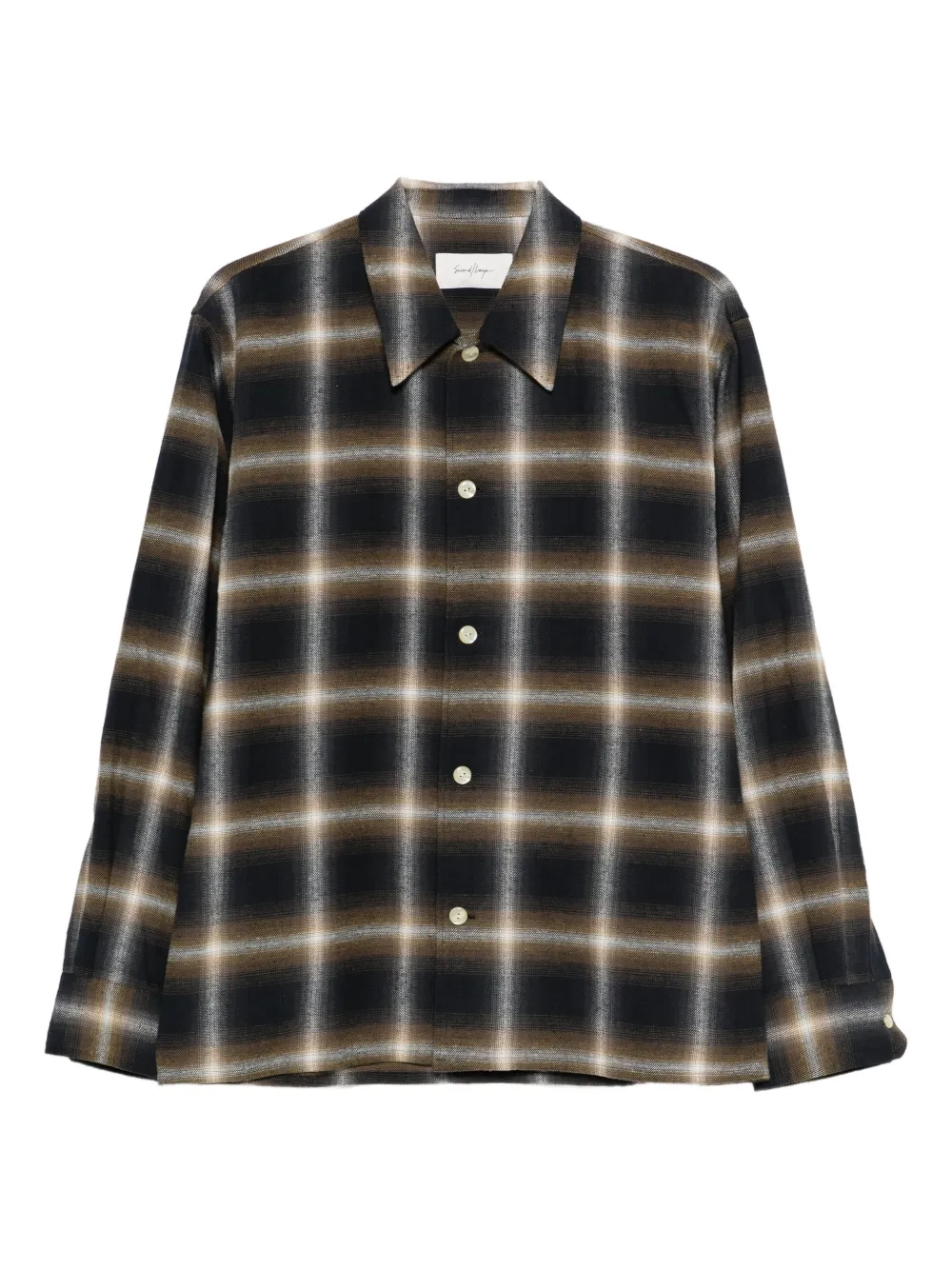 Second/Layer Logan buttoned check shirt | Black | Image 1