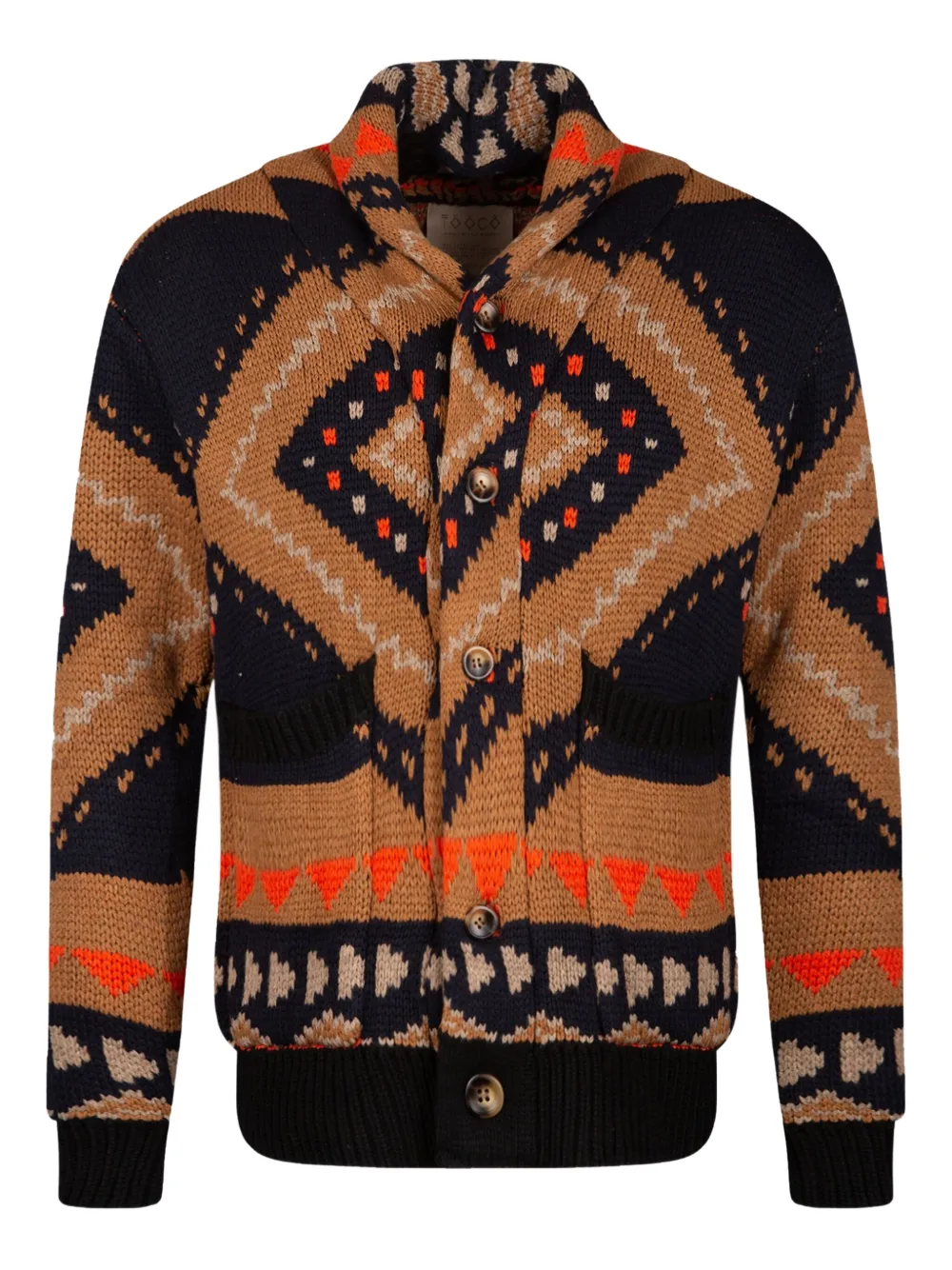 TOOCO button patterned cardigan | Blue | Image 1