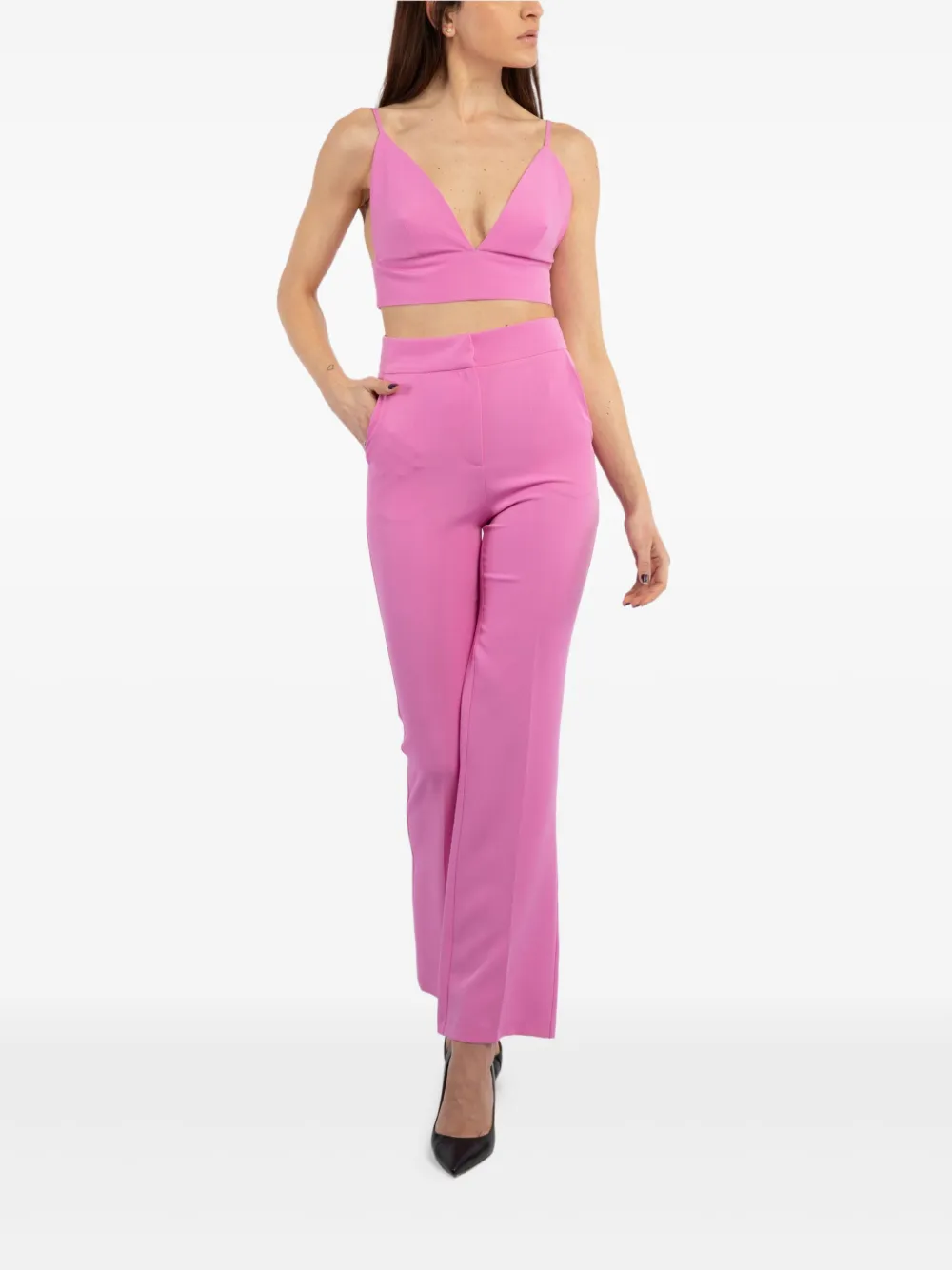 Actualee Spaghetti-strap V-neck Top In Multi