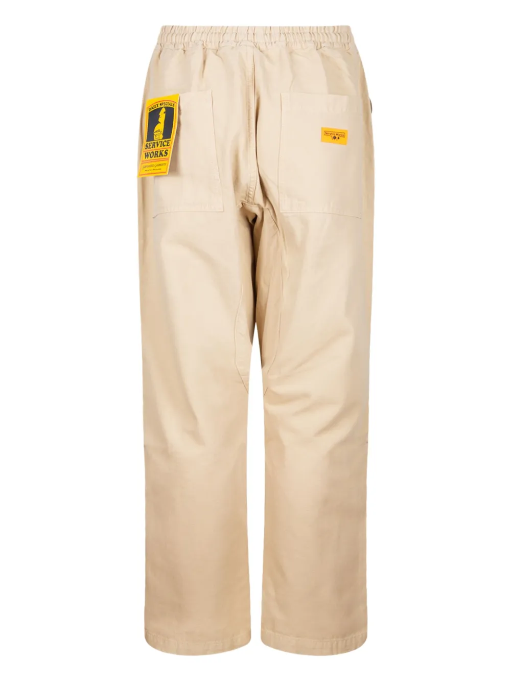 Service Works Chef broek met trekkoordsluiting en opgestikte zak - Beige
