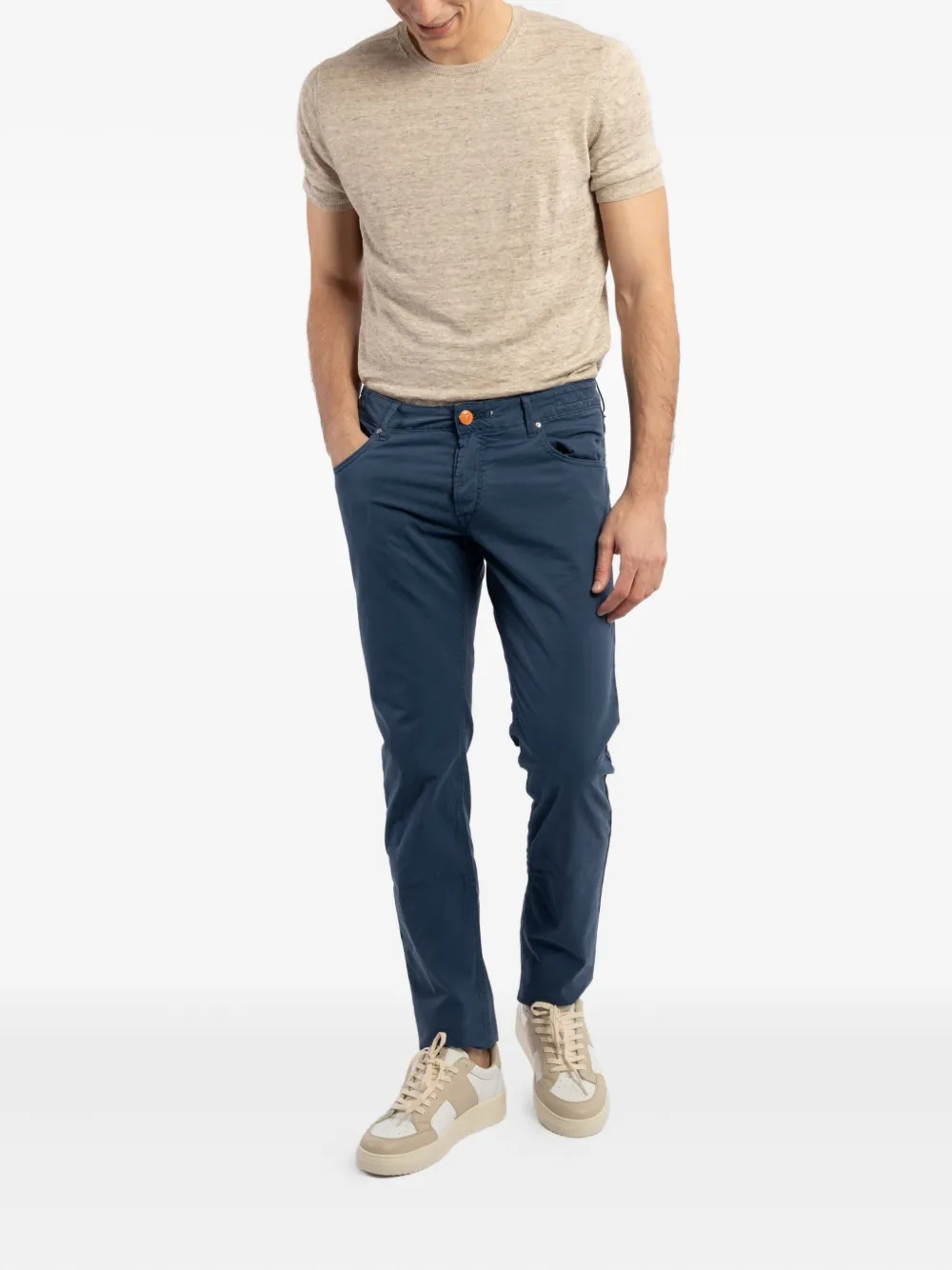 Hand Picked Five-pocket Trousers In Blue