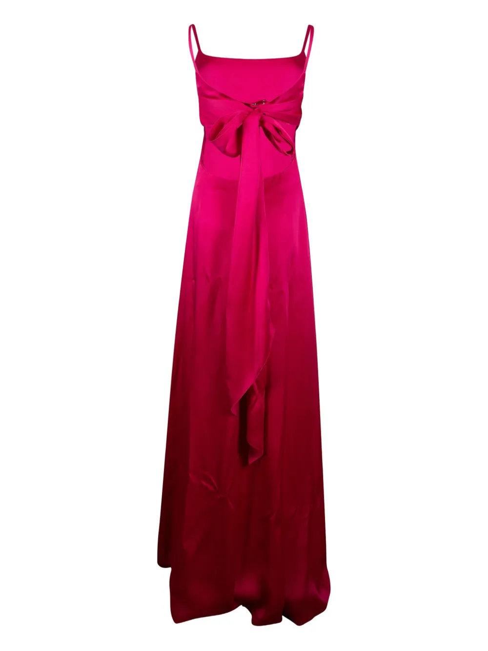 Max Mara Maxi-jurk met vierkante hals en strik - Roze