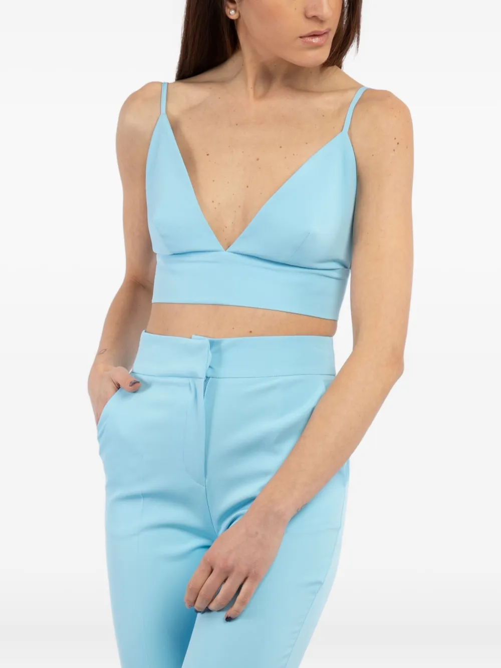 ACTUALEE haut à col v | bleu | Image 1